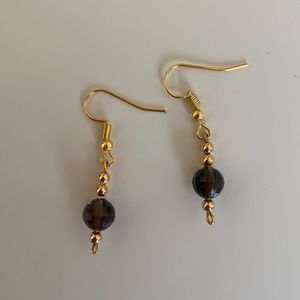 Smokey quartz earrings in gold